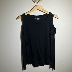 Women’s Loft cold shoulder black long sleeve top